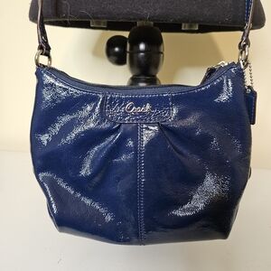 Coach Crossbody Bag Navy Blue Patent Leather Like New
